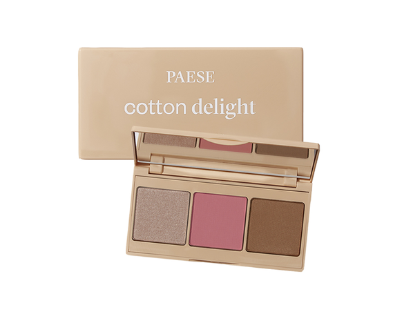 PAESE Cotton Delight Палетка для контуринга (румяна, хайлайтер и пудра скульптурирующая)