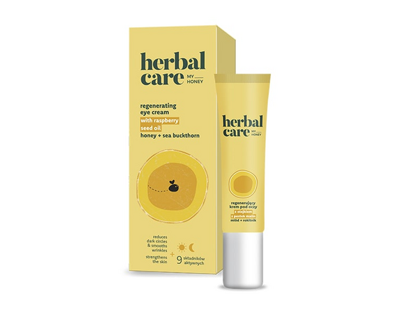 Регенерирующий крем для глаз с маслом малиновых косточек Мед + Облепиха HERBAL CARE MY HONEY  купить в Минске